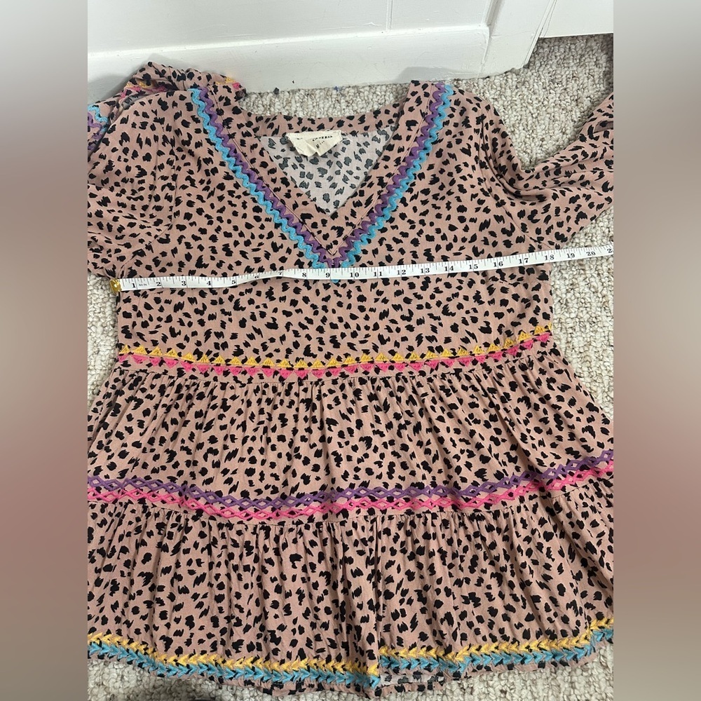 Savanna Jane Leopard Print Babydoll Top size M - Picture 9 of 9